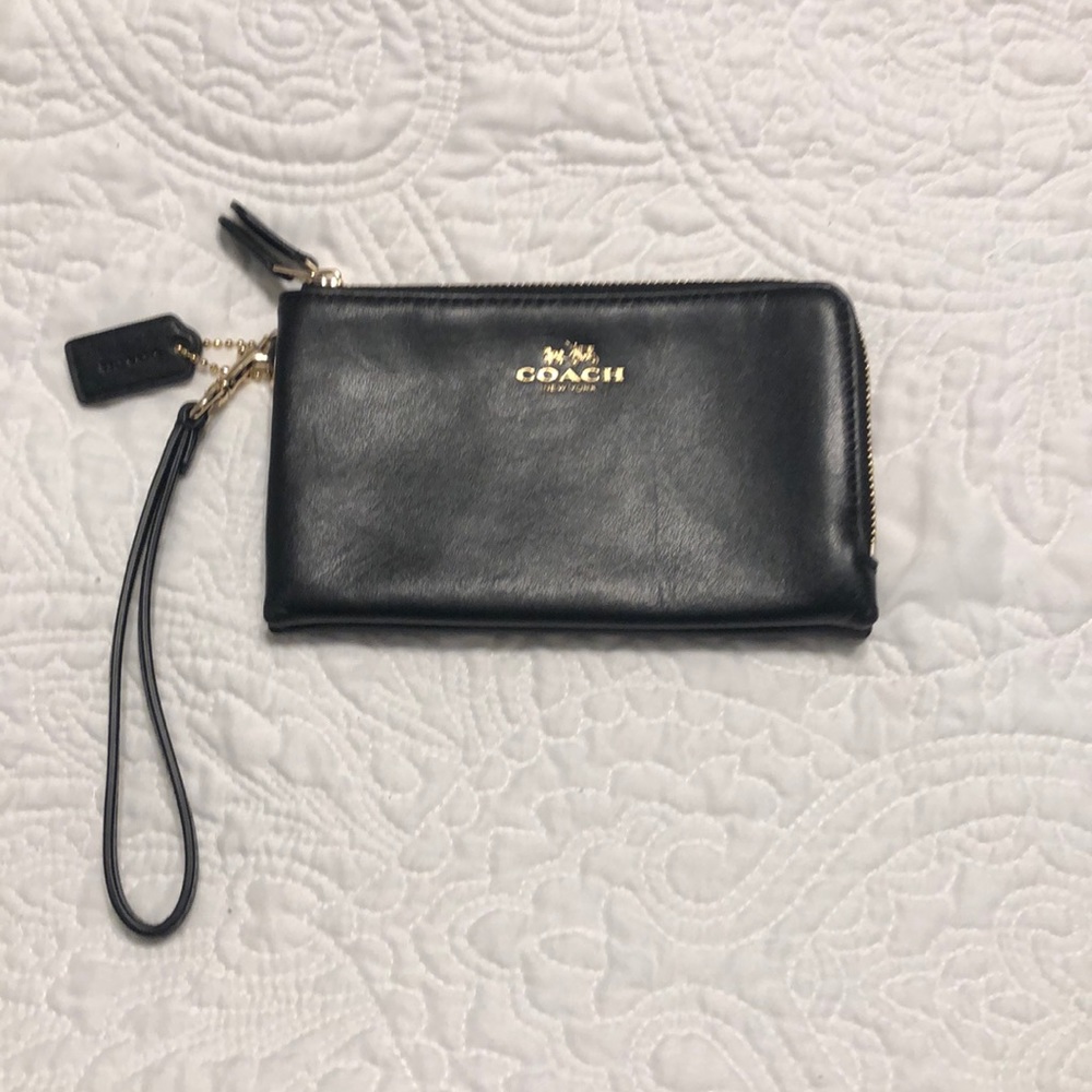 Coach Double-Zippered Wristlet